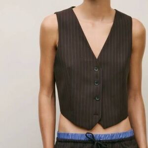 Women’s Zara Pinstripe Vest - brown